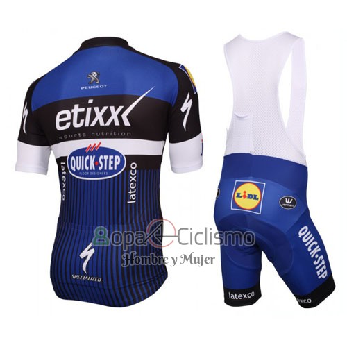 Etixx Quick Step Ropa Ciclismo Culotte Corto 2016 Mangas Cortas Blanco y Azul